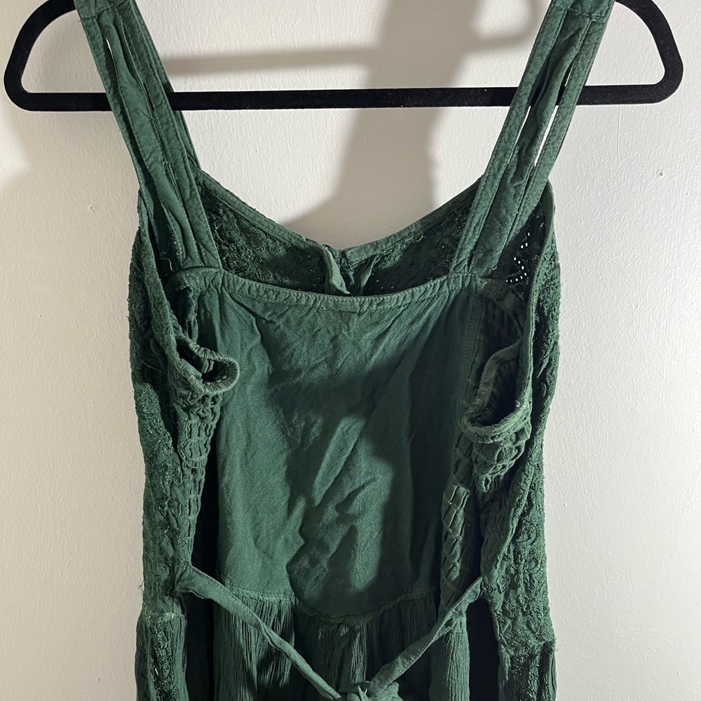 Green Lace Button-Front Midi Dress - Picture 6 of 8